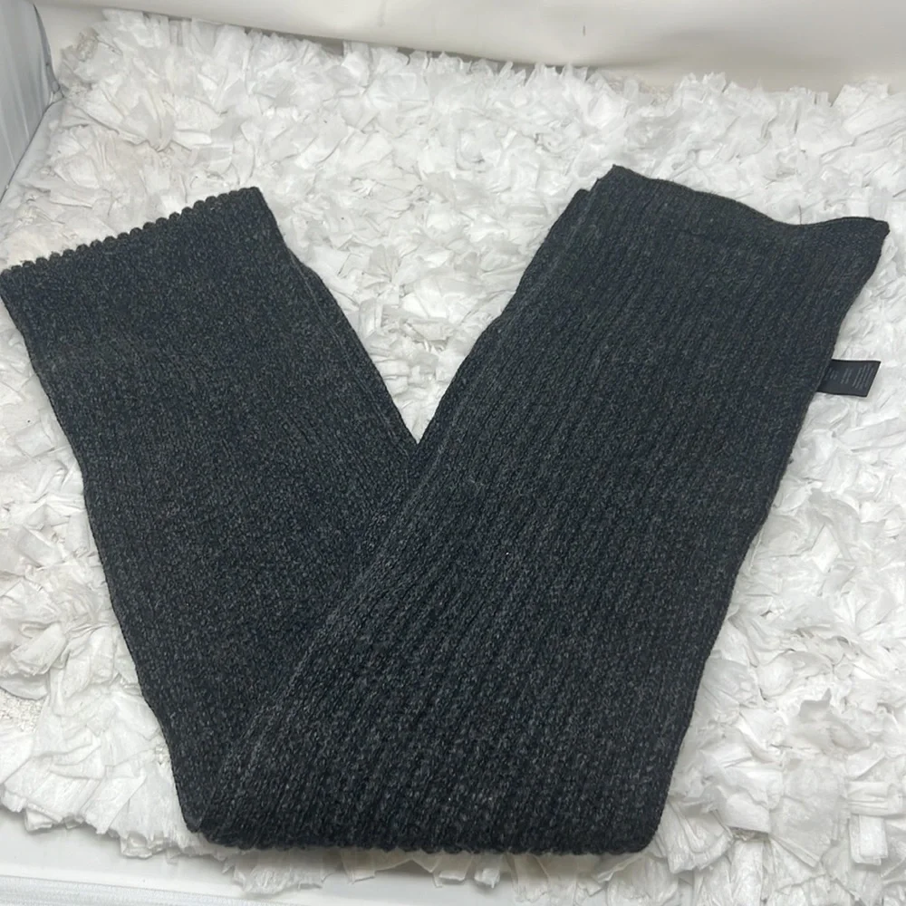 John Varvatos USA Charcoal Rib Knit Scarf Wool Blend Winter Unisex 74